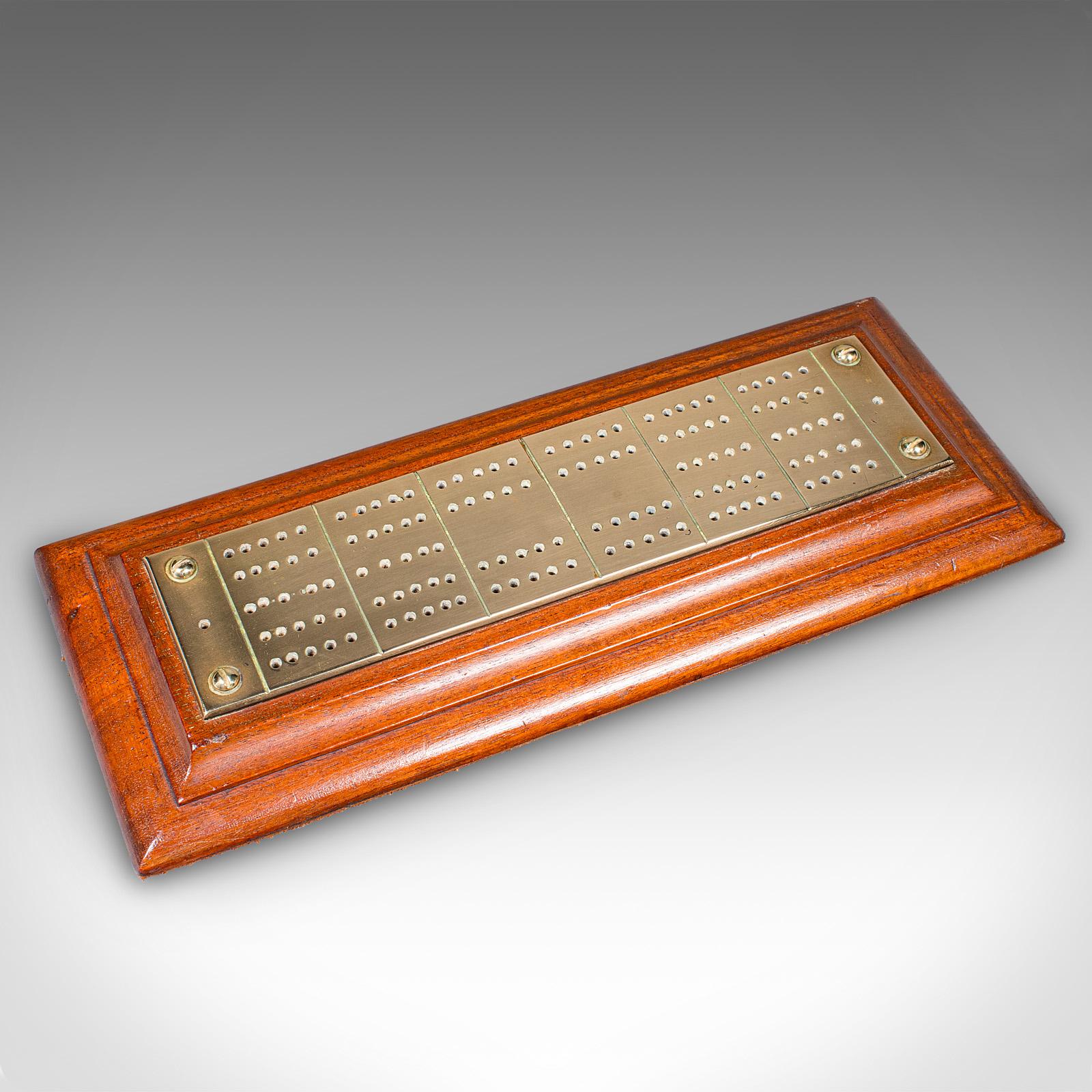 Antikes Cribbage Board, Englisch, traditionelles Spielbrett, viktorianisch, um 1900 (Britisch) im Angebot