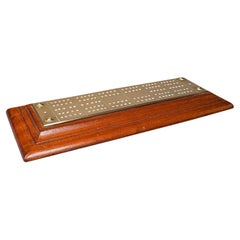 Antique Cribbage Board, English, Traditional Gaming Peg Base, Victorian, C.1900