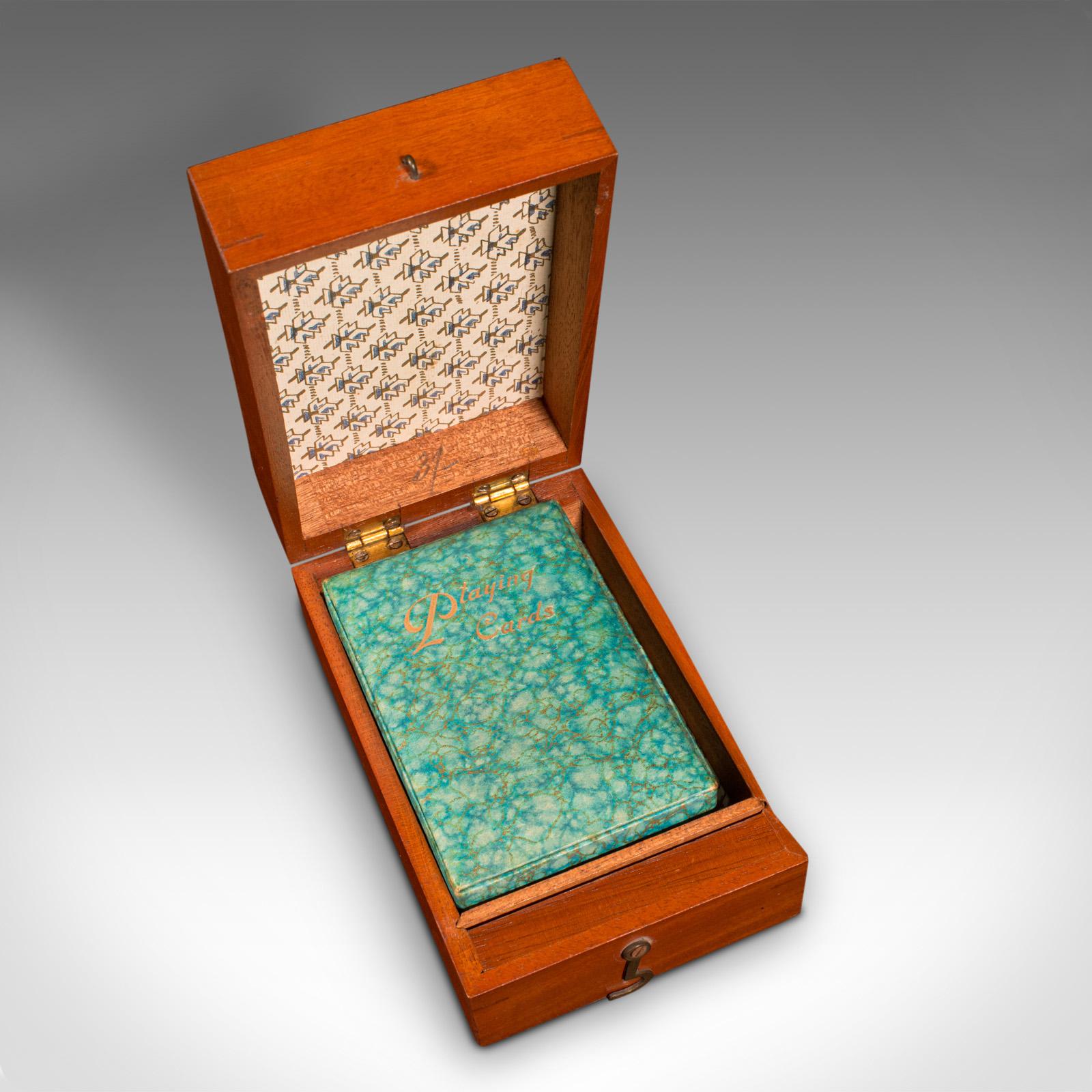 Antique Cribbage Game Case, English Gaming Box, Playing Cards, Edwardian, C.1910 2