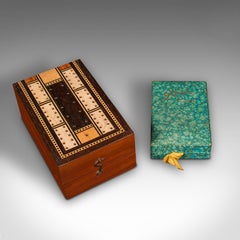 Antique Cribbage Game Case, English Gaming Box, Playing Cards, Edwardian, C.1910