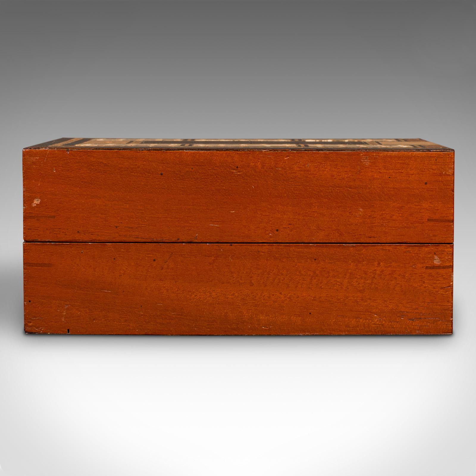Boxwood Antique Cribbage Game Case, English Gaming Box, Playing Cards, Edwardian, C.1910