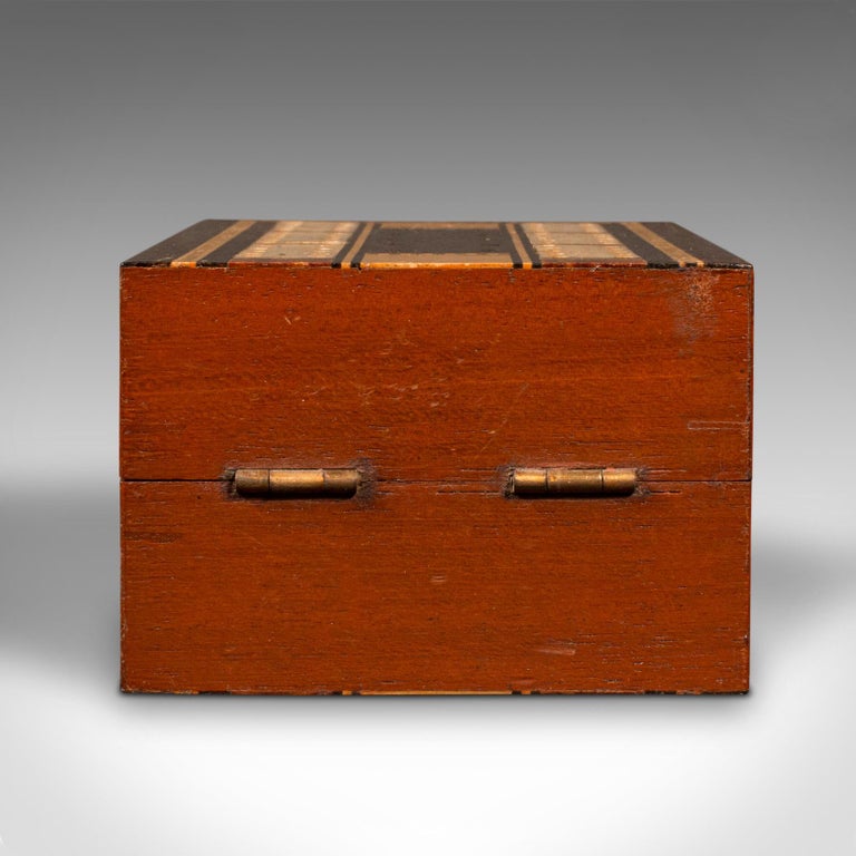 Antique Cribbage Game Case, English Gaming Box, Playing Cards, Edwardian, C.1910 For Sale 3
