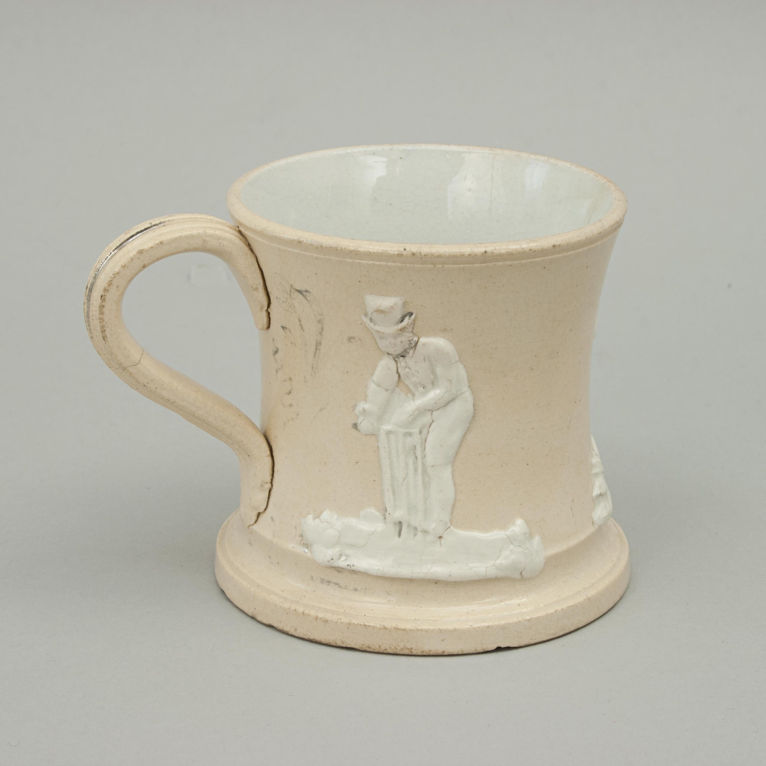 Taza antigua de cricket, Staffordshire. siglo XIX en venta