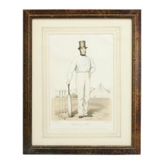 Estampa antigua de Cricket de Joseph Guy de Nottingham