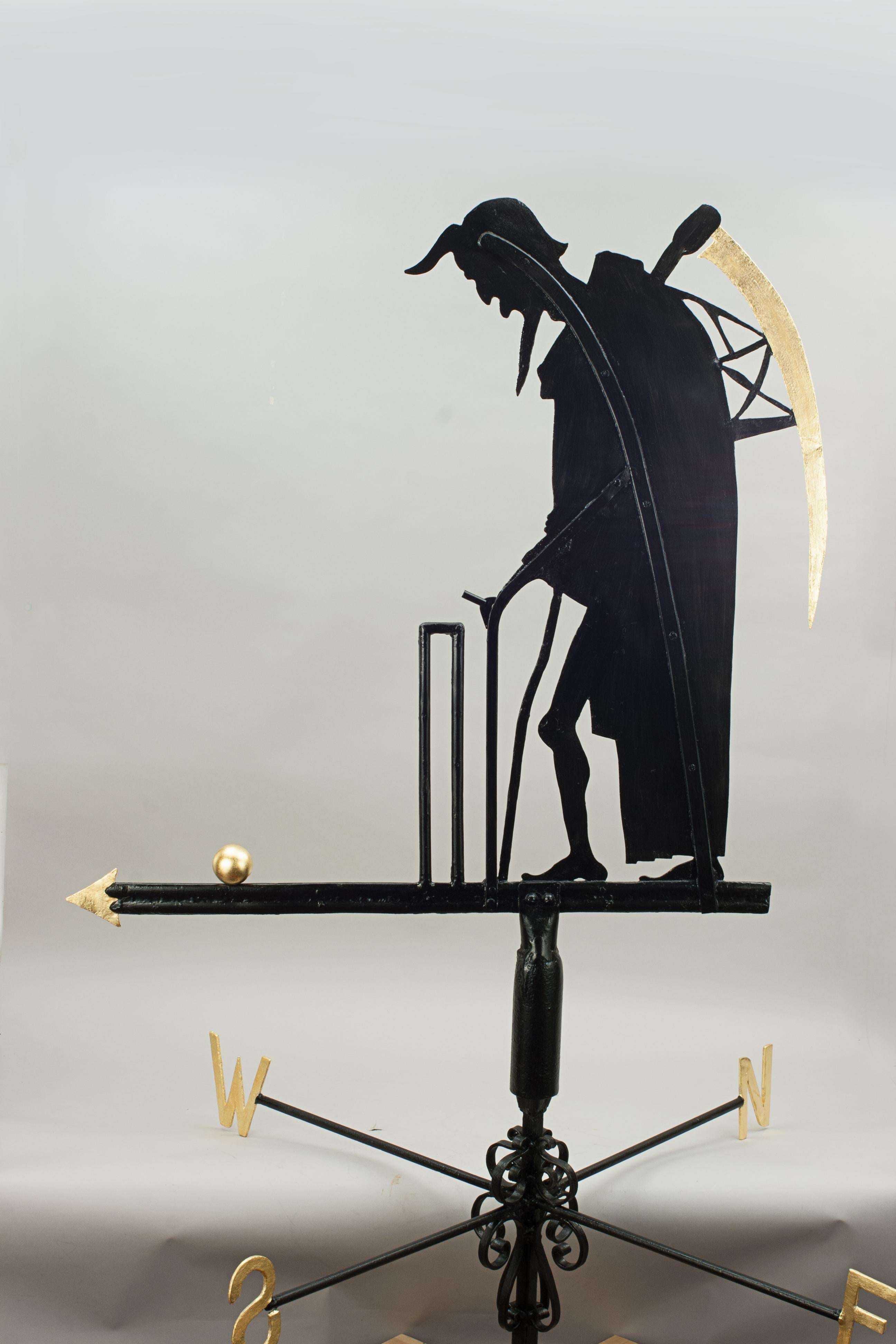 Antike Cricket-Wetterfahne, Lords Father Time im Zustand „Gut“ im Angebot in Oxfordshire, GB