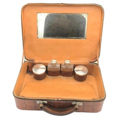 Antique Crocodile Beautycase around 19th Century UK