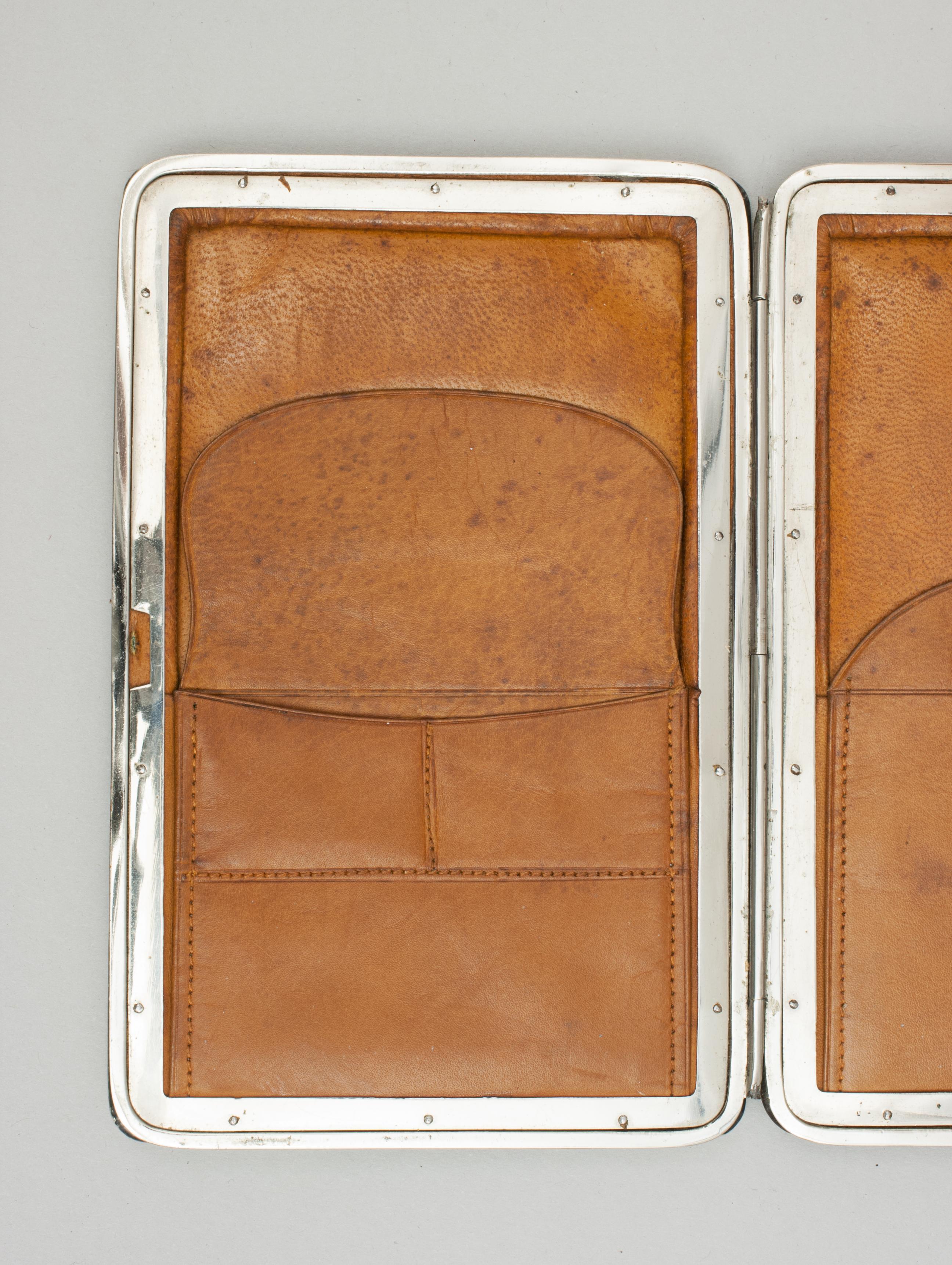 Leather Antique Crocodile Skin and Silver Purse Wallet