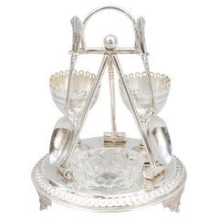 Antique Croquet Egg Cups On Stand