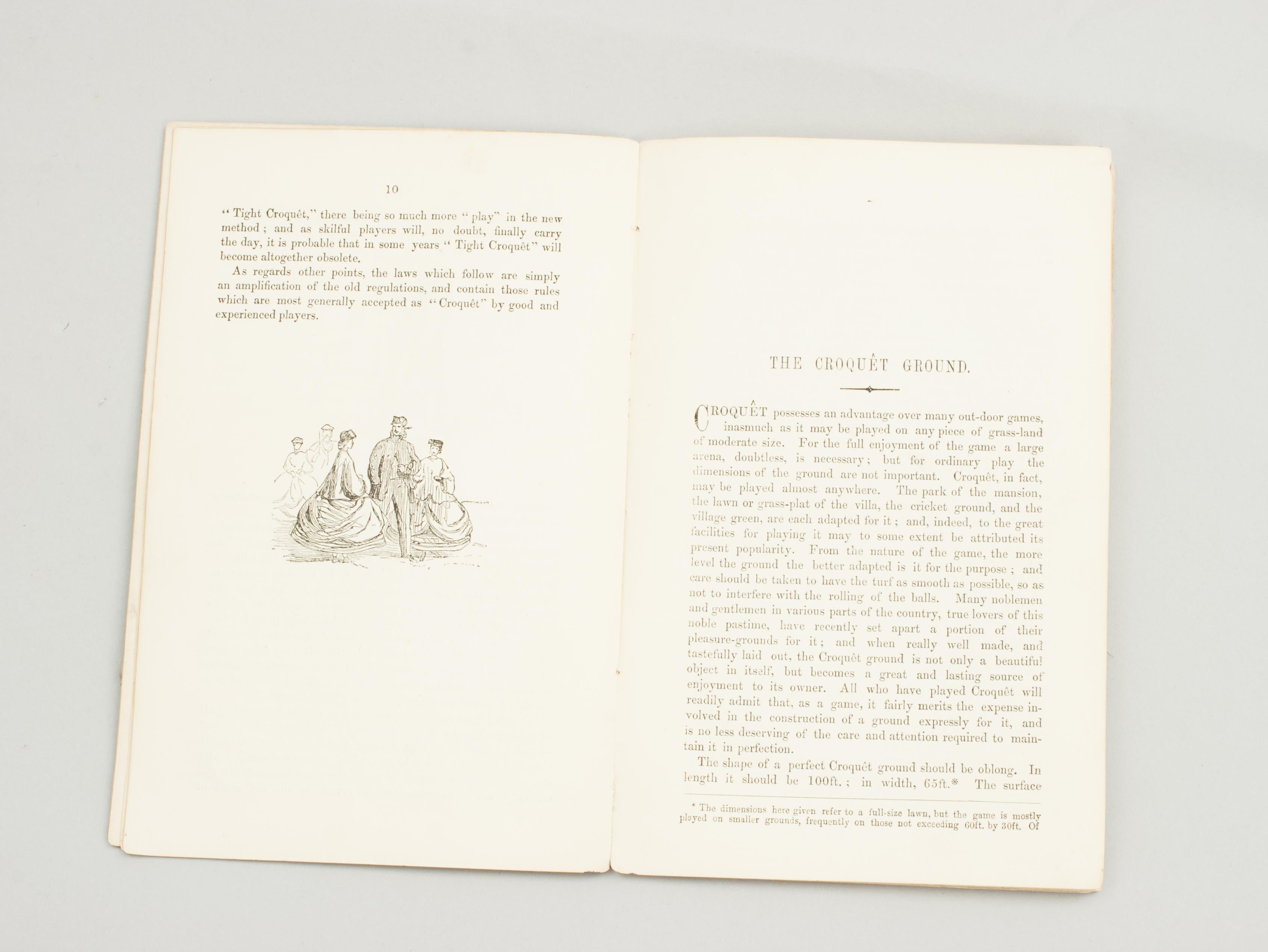 Paper Antique Croquet Rules Book, Croquet by Jacques For Sale