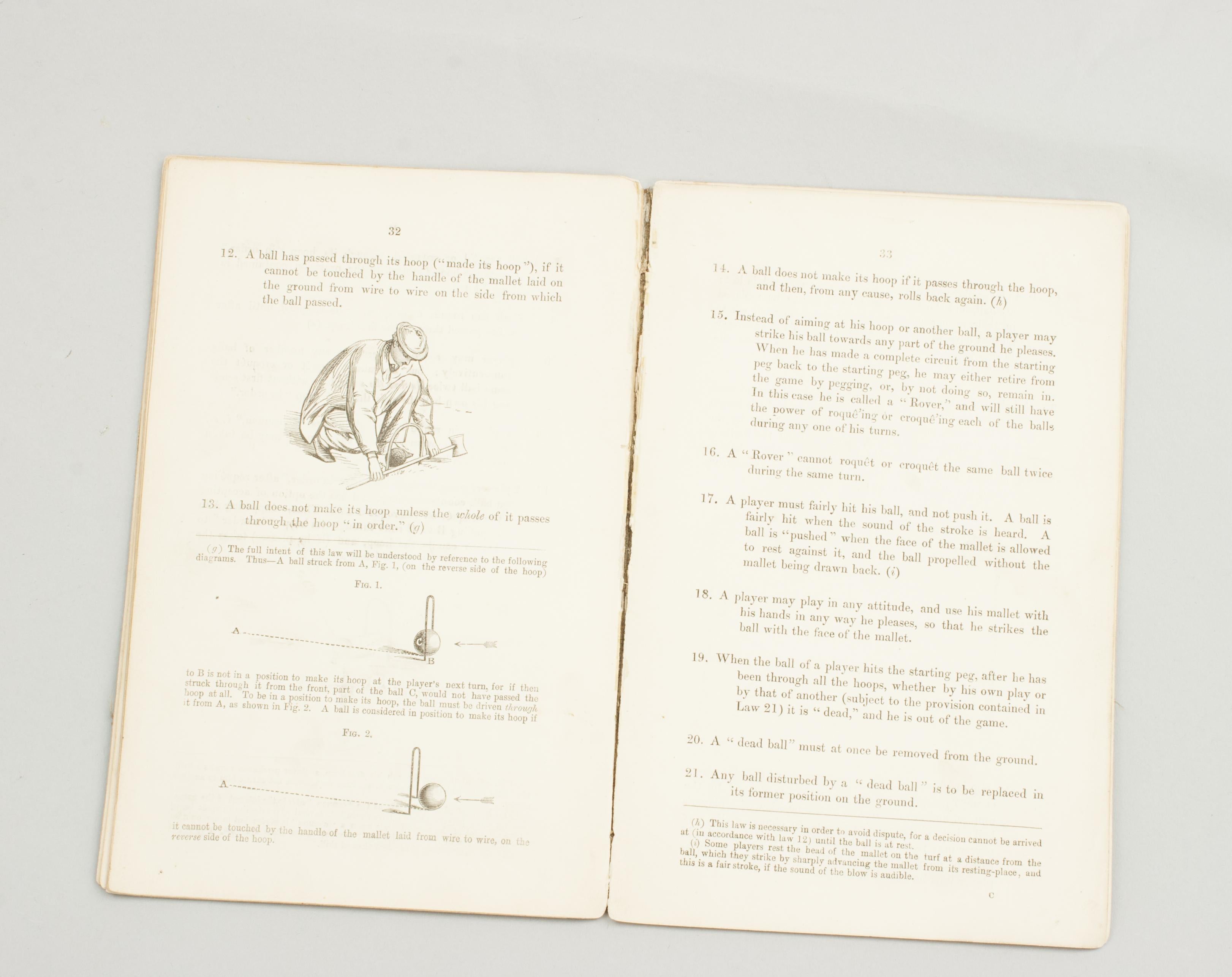 Antique Croquet Rules Book, Croquet by Jacques For Sale 7