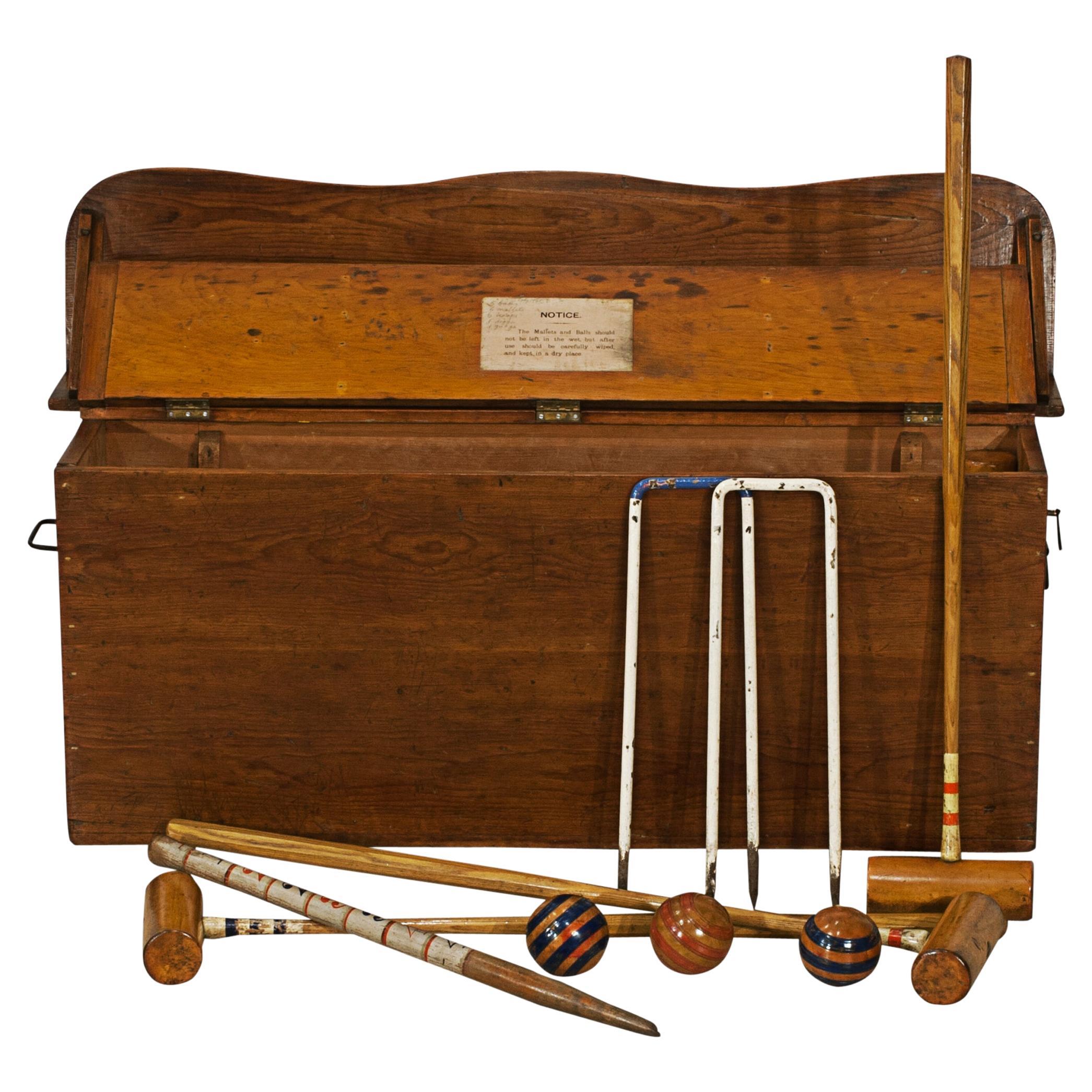 Antique Croquet Set With Bench For Sale at 1stDibs