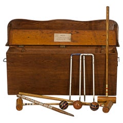 Antique Croquet Set With Bench