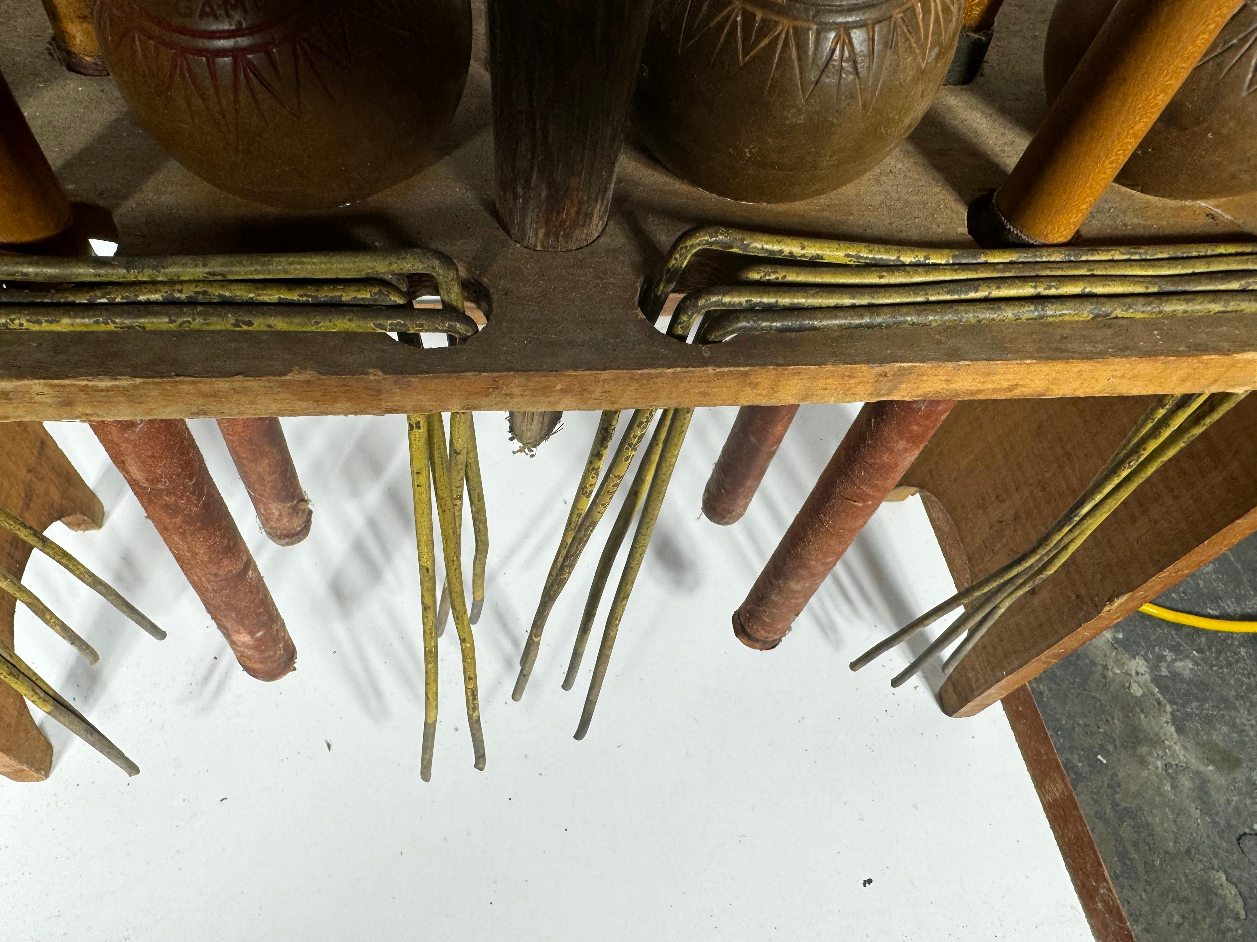 Early 20th Century Antique Croquet Set with hand painted stand (nameplate) by Goodrich Croquet Game
