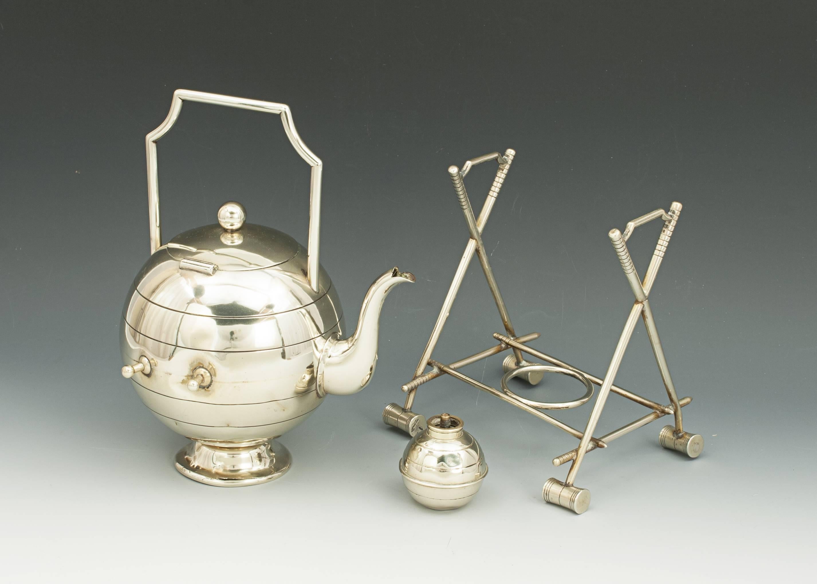 Silver Plate Antique Croquet Teapot