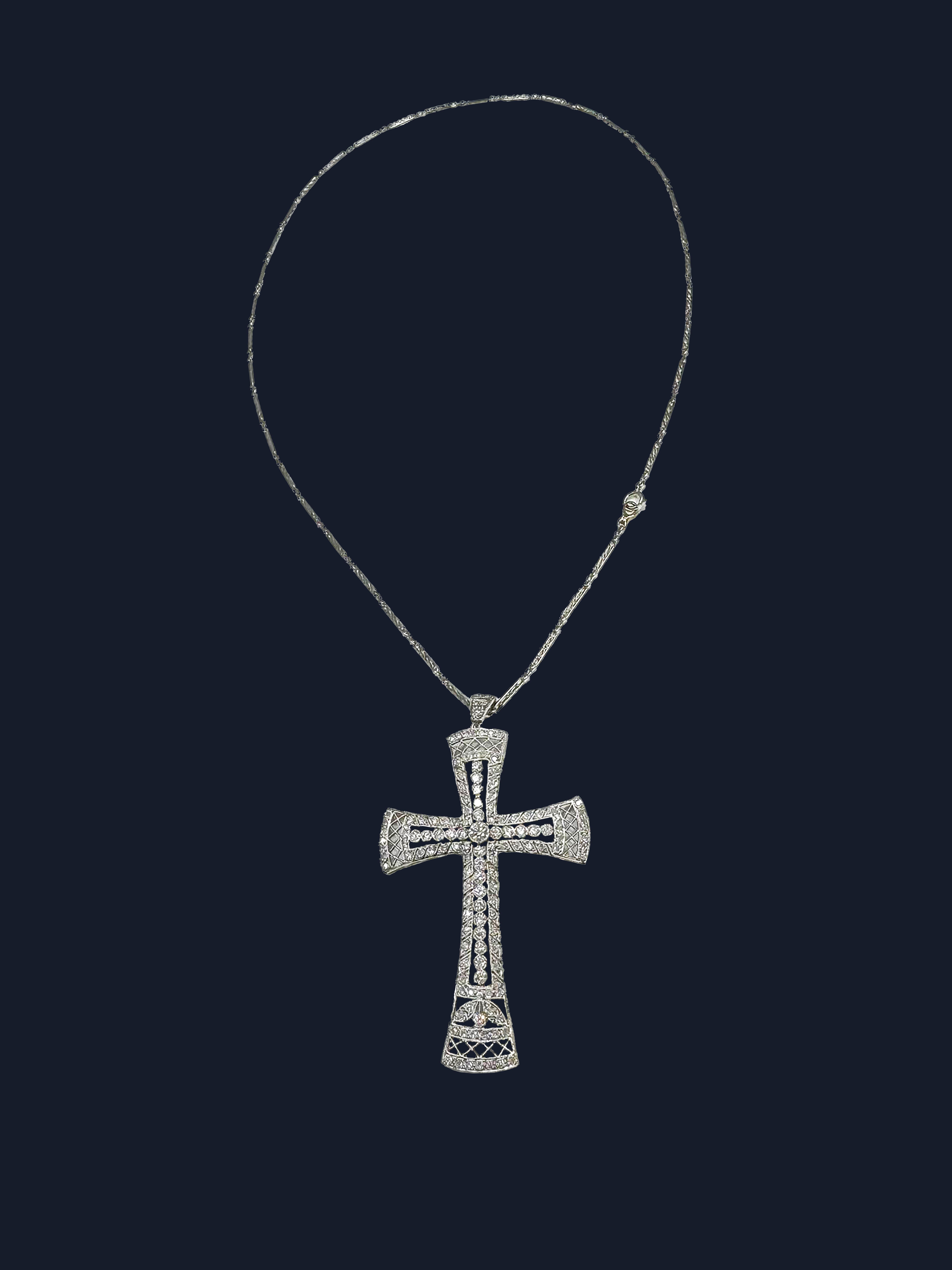 From Scarselli Diamonds, globally recognized for investment grade natural fancy color diamonds, comes this beautiful limited-edition necklace made in the old cut style. Add a touch of elegance to your personal collection with this timeless cross