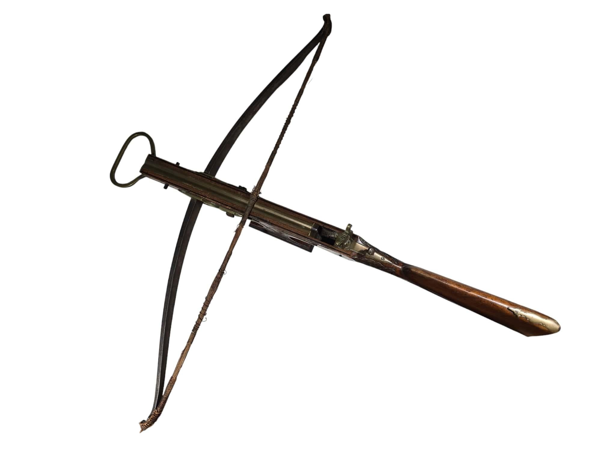 Fruitwood Antique Crossbow, 19th Century or Earlier