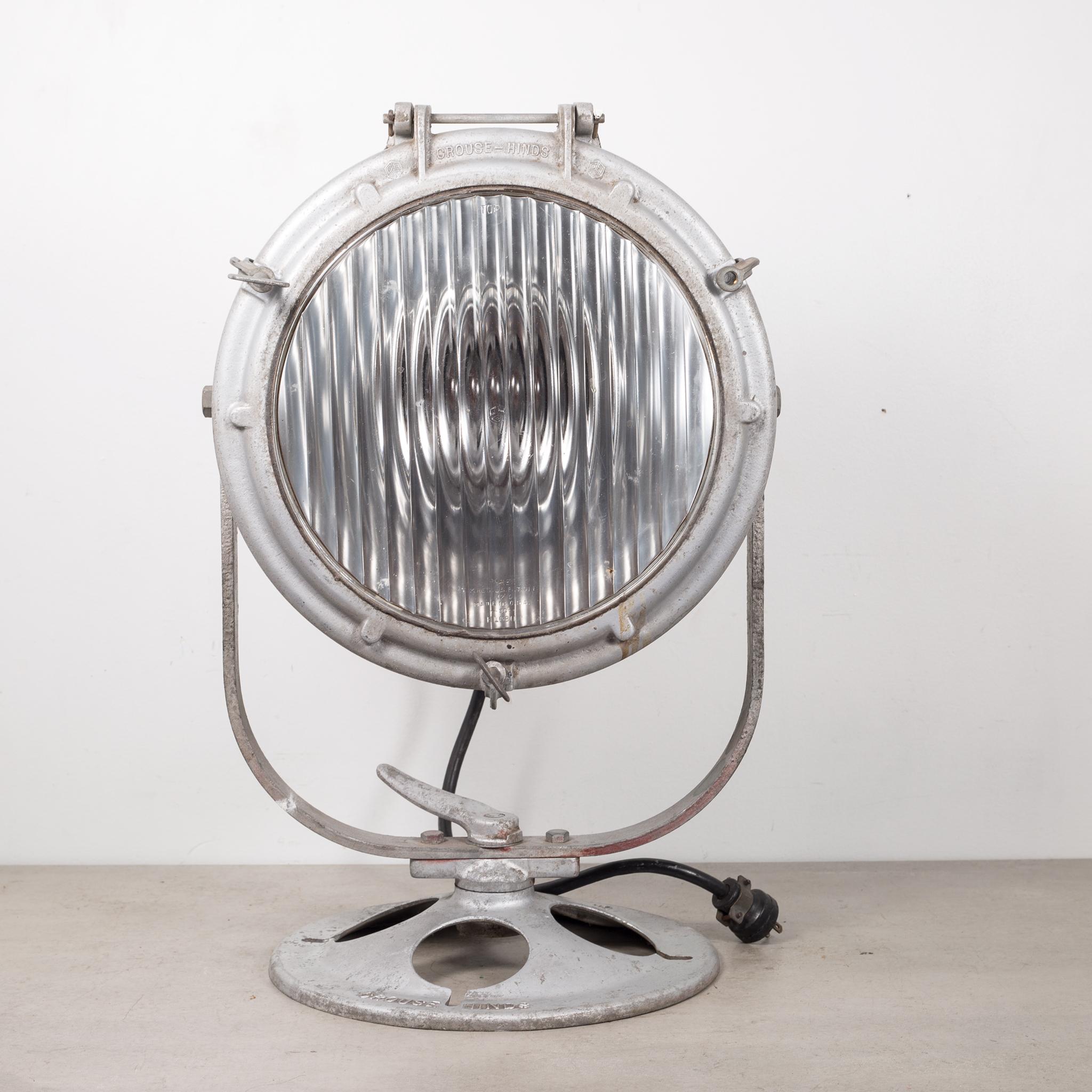 About

This is an original U.S. Navy spot light by Crouse Hinds. It has a fully adjustable head that tilts and swivels. It is mounted on a round base with a diffused glass Pyrex lens. 

Creator Crouse Hinds, U.S.A.
Date of manufacture circa