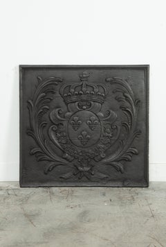 Antique Crown and Fleur-de-Lis Fireback
