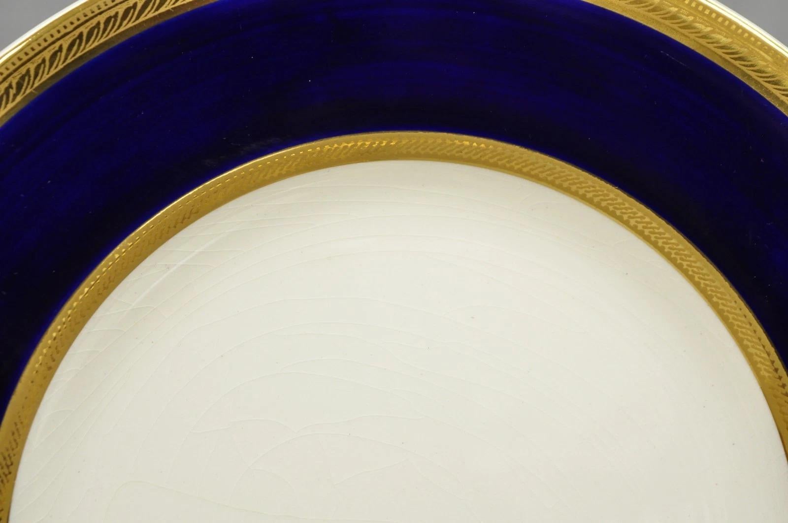 Antike Crown Ducal England Colfax Englisch Regency Kobaltblau & Gold 41 Stk. im Angebot 9