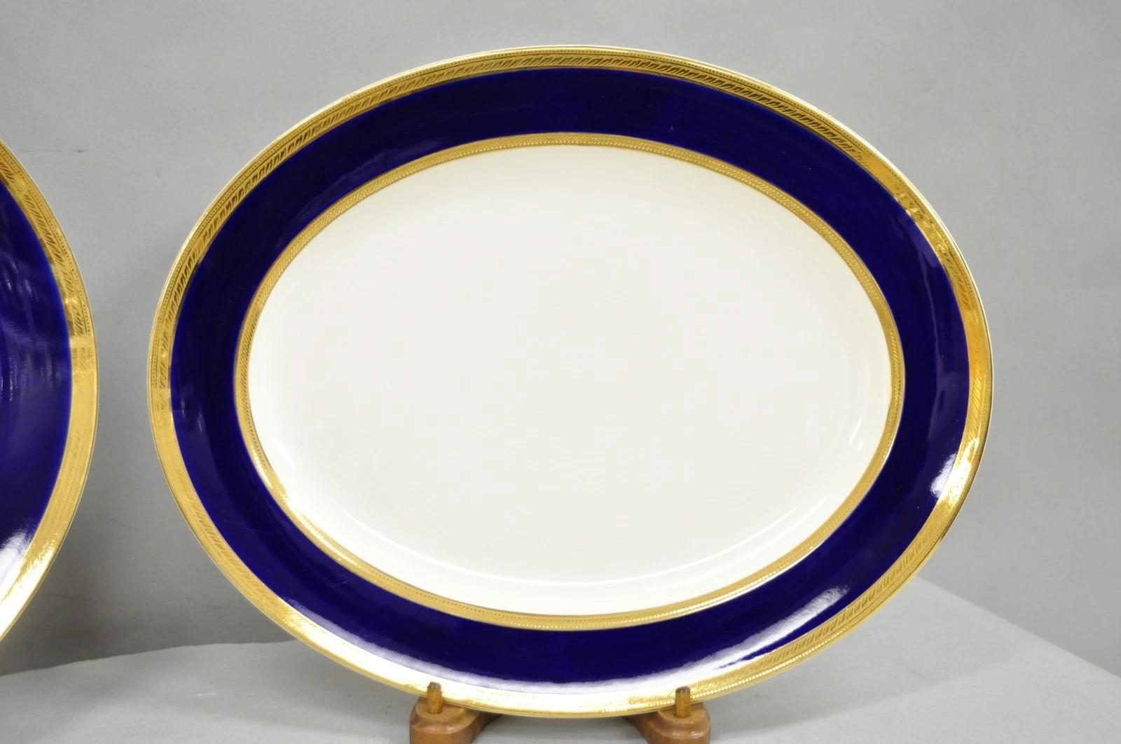 Antike Crown Ducal England Colfax Englisch Regency Kobaltblau & Gold 41 Stk. (Porzellan) im Angebot