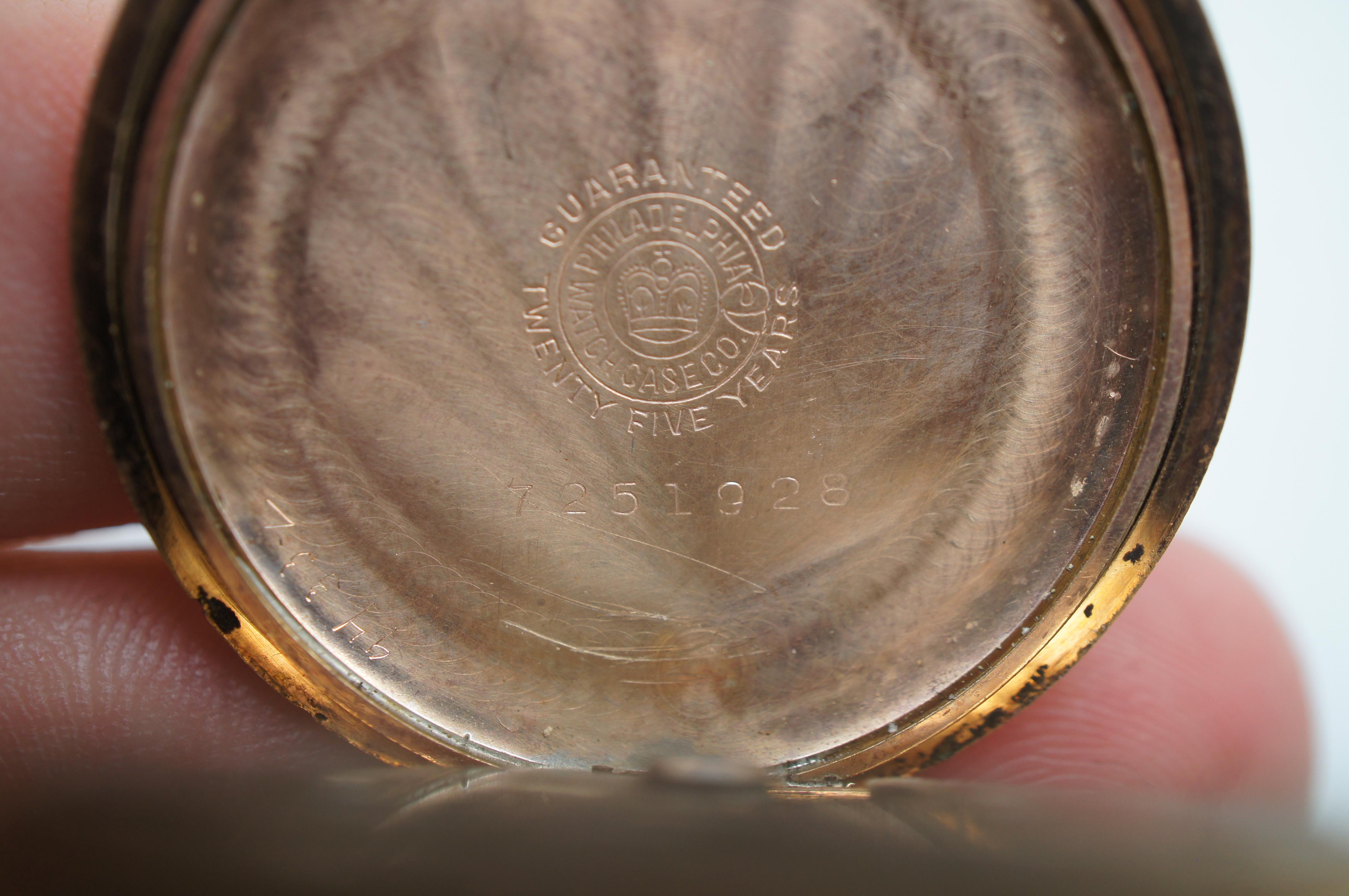 Antike Crown New York Standard Philadelphia Taschenuhr, 14k Gold, gefüllt, 7J im Angebot 3