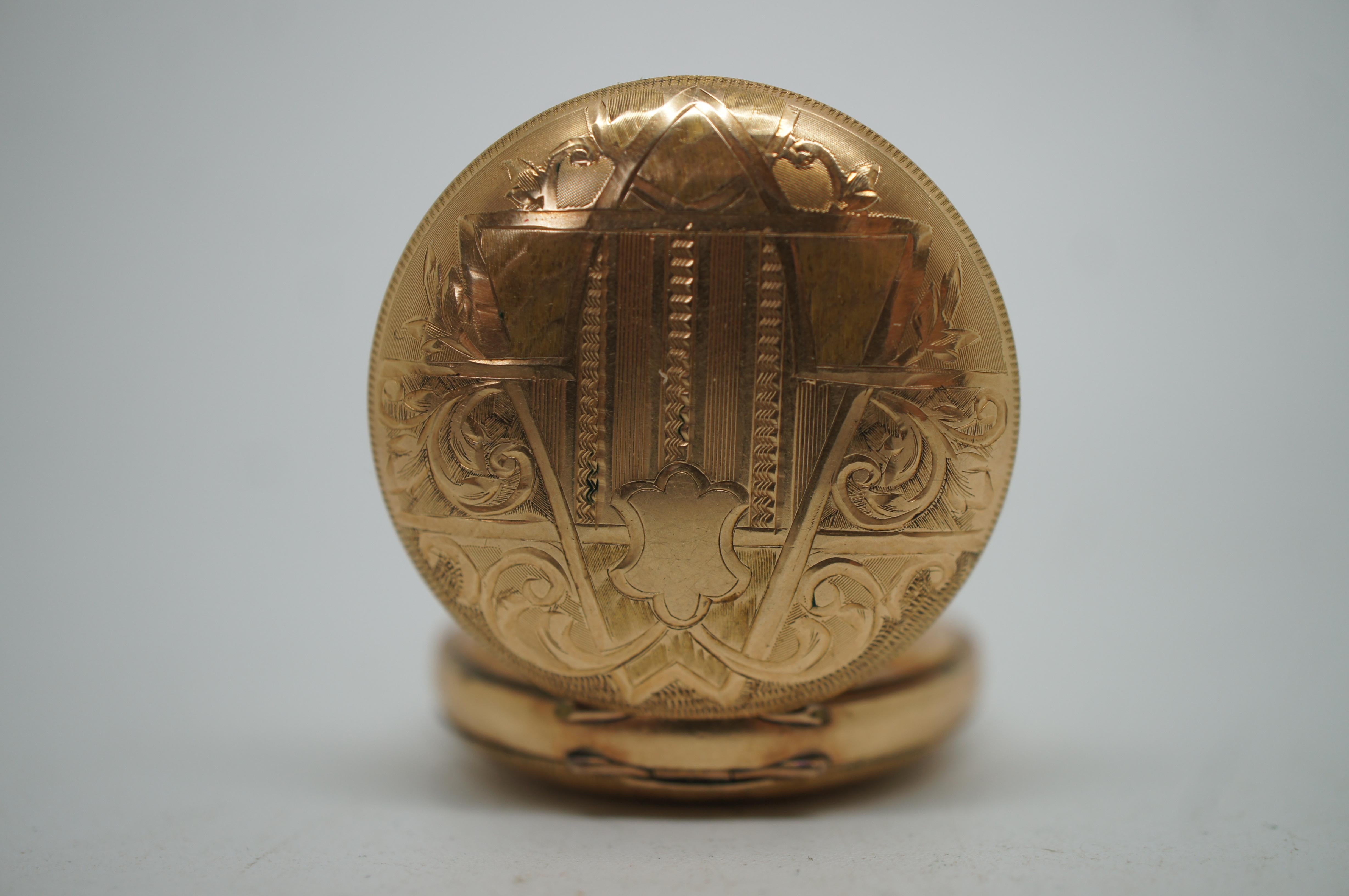 Antike Crown New York Standard Philadelphia Taschenuhr, 14k Gold, gefüllt, 7J (Edwardian) im Angebot