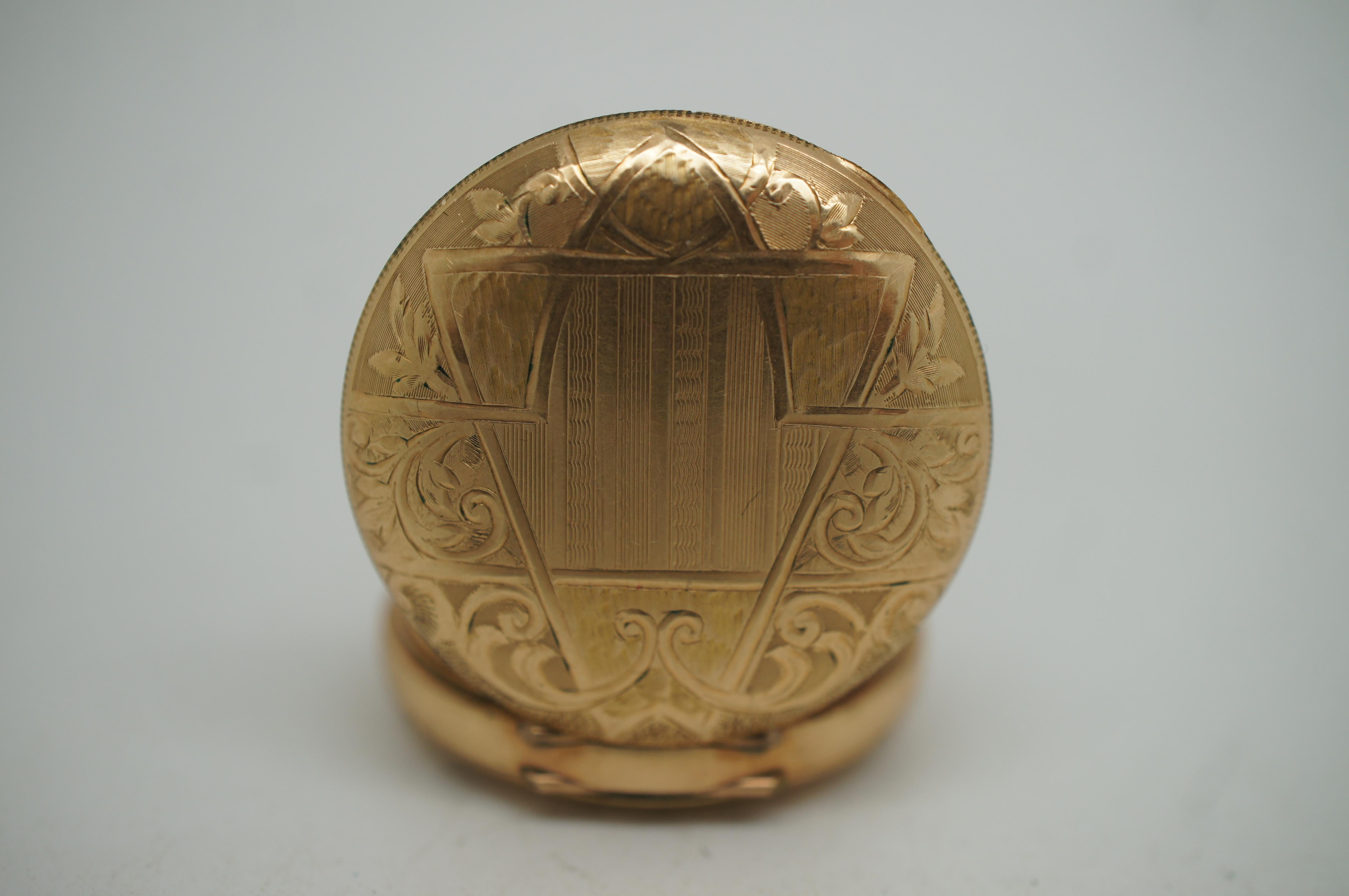 Edwardian Antique Crown New York Standard Philadelphia Case 14k Gold Fill 7J Pocket Watch For Sale