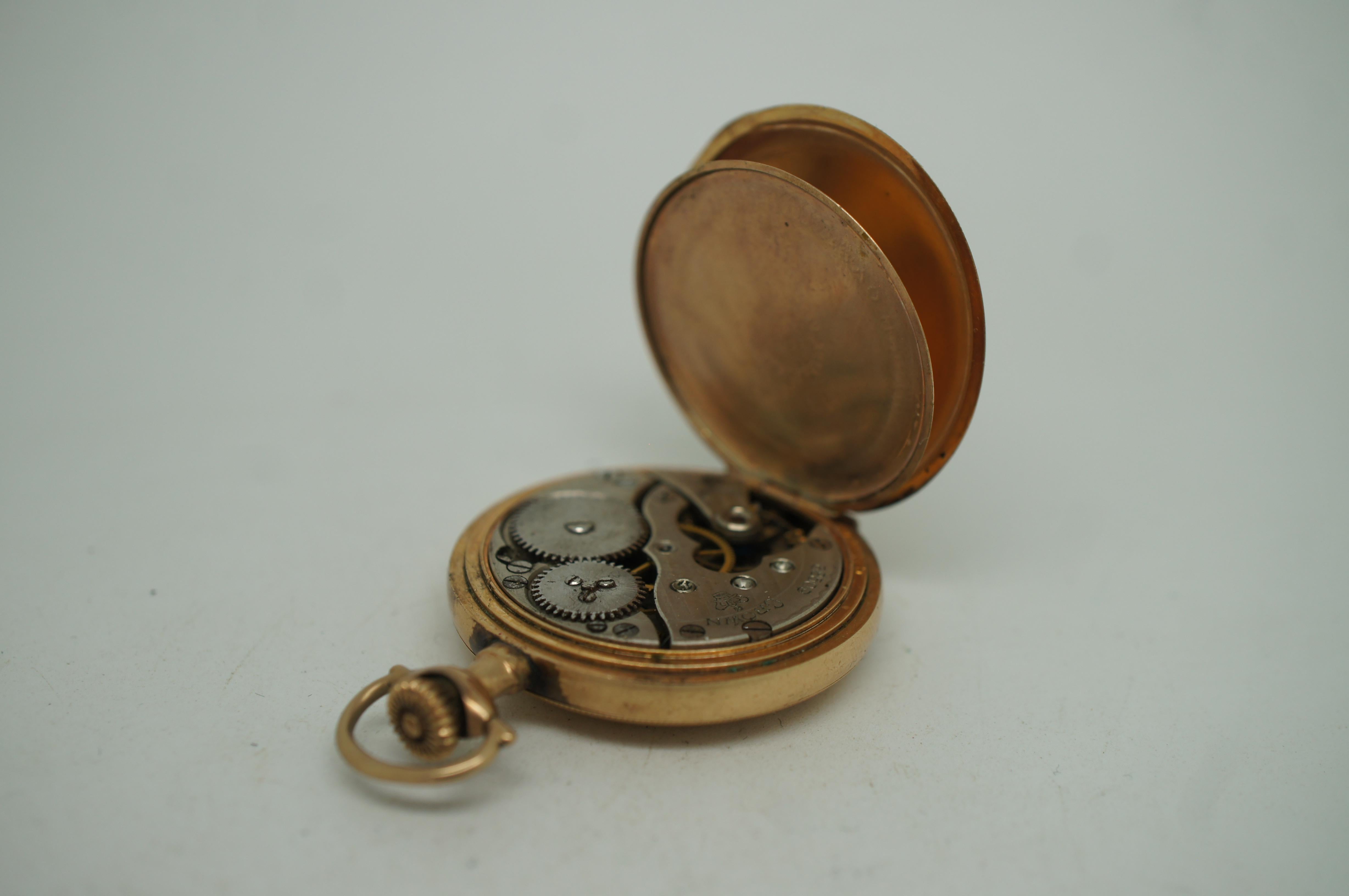 Metal Antique Crown New York Standard Philadelphia Case 14k Gold Fill 7J Pocket Watch For Sale