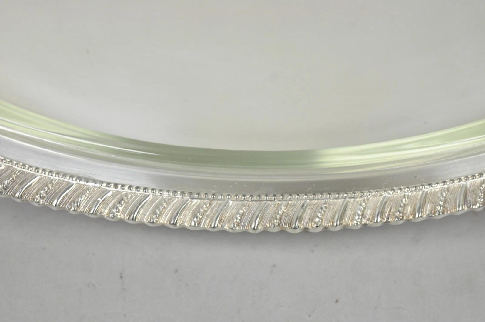 Antique Crown Silver Victorian Silver Plated Large Footed Serving Dish Platter For Sale 7