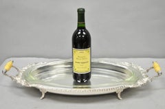 Antique Crown Silver Victorian Silver Plated Large Footed Serving Dish Platter