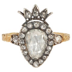 Antique Crowned heart ring