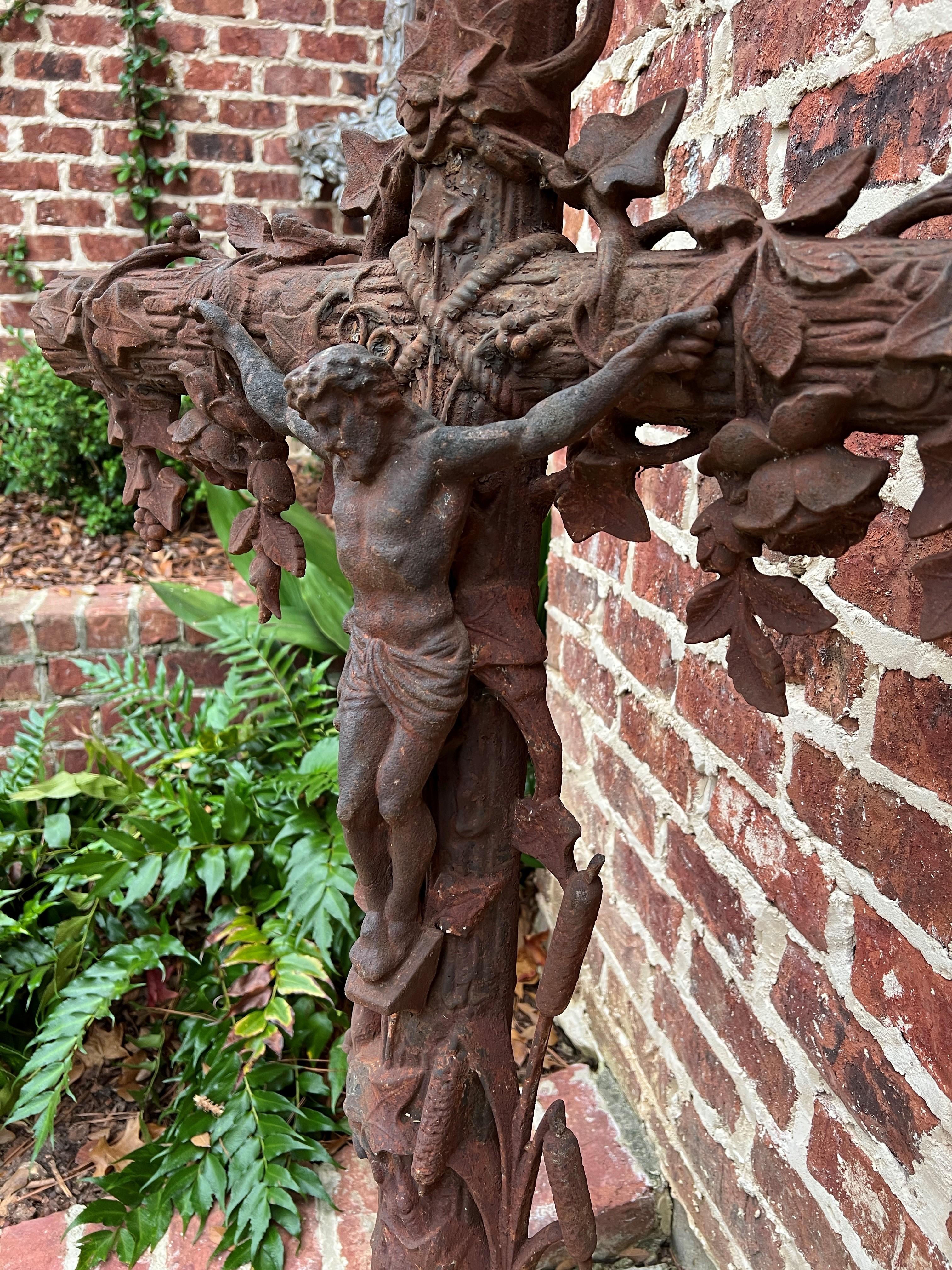 Antique Crucifix Cross Cast Iron Garden Architectural Chapel Church Cemetery #1 For Sale 5