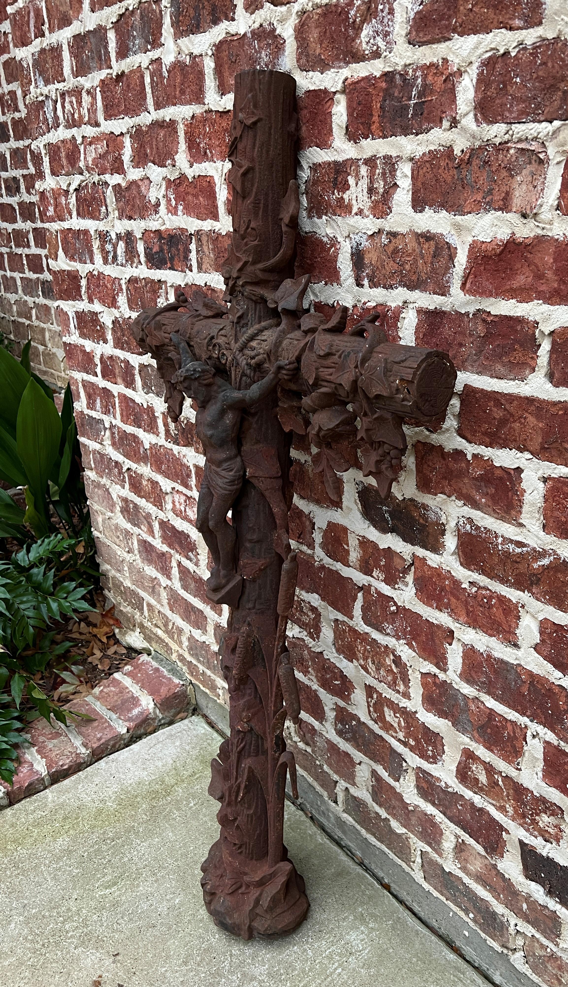 Victorian Antique Crucifix Cross Cast Iron Garden Architectural Chapel Church Cemetery #1 For Sale