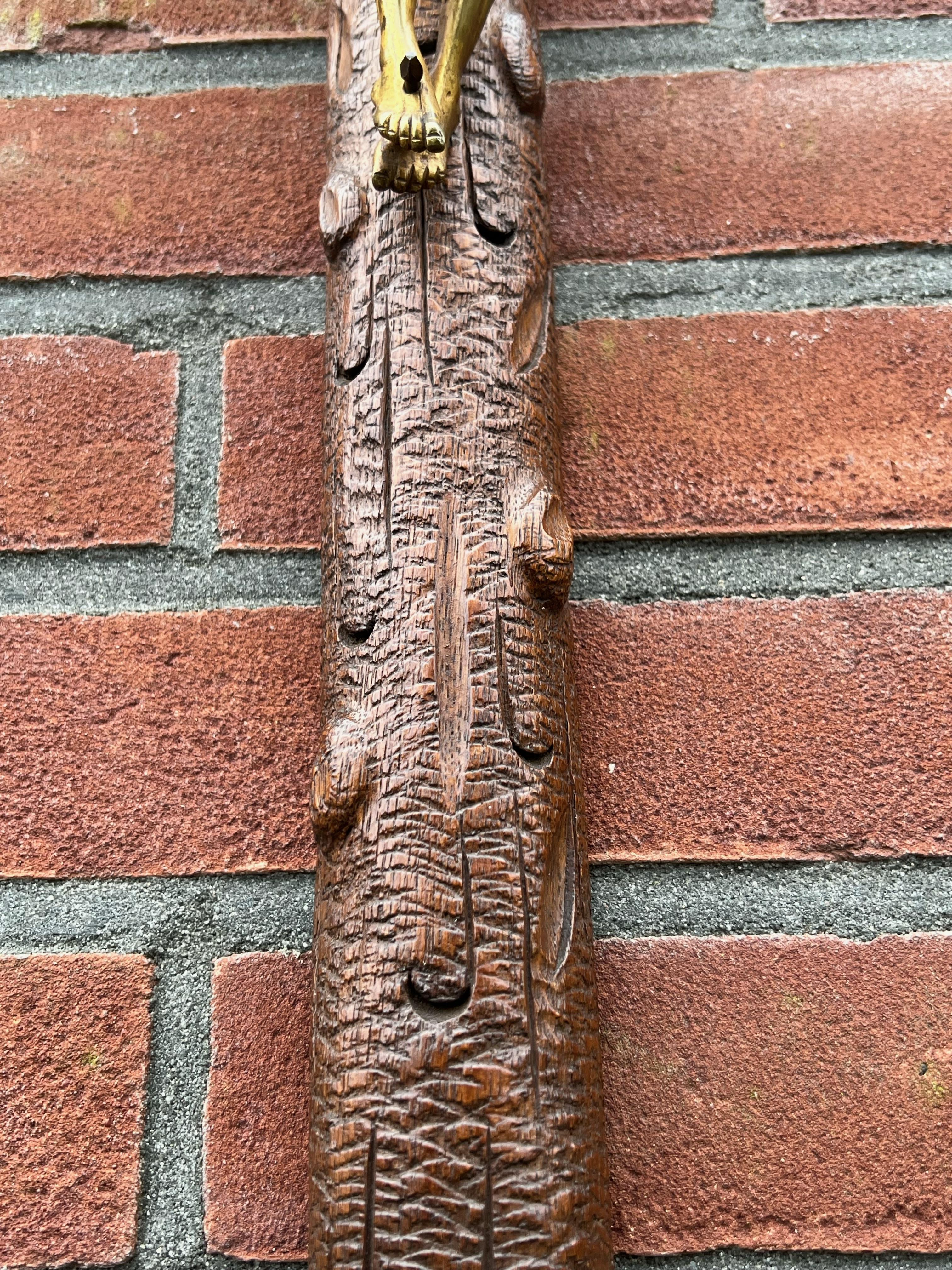 Antique Crucifix w. Fine Bronze Corpus and Stunning Hand Carved Nutwood Cross 1