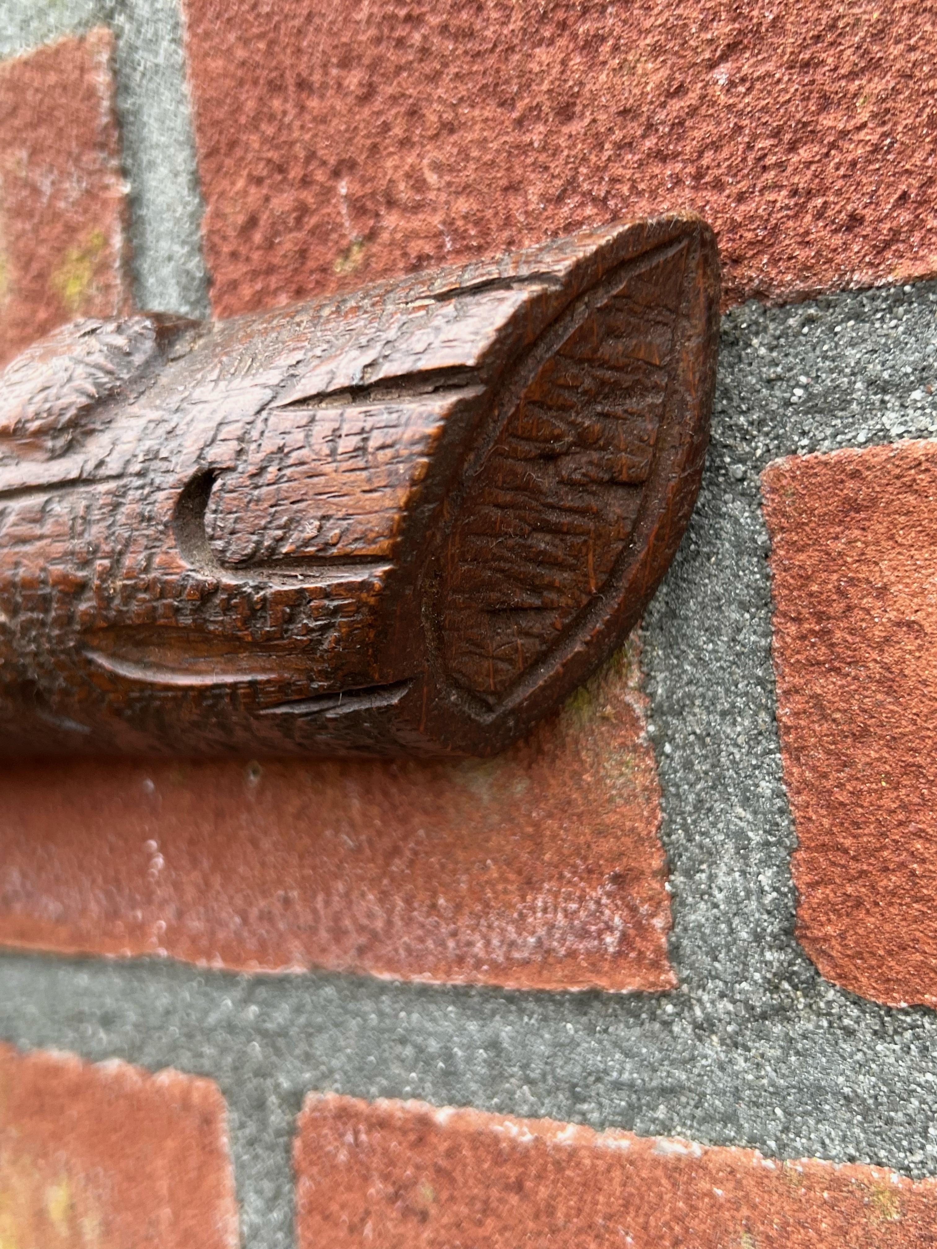 Antique Crucifix w. Fine Bronze Corpus and Stunning Hand Carved Nutwood Cross 2