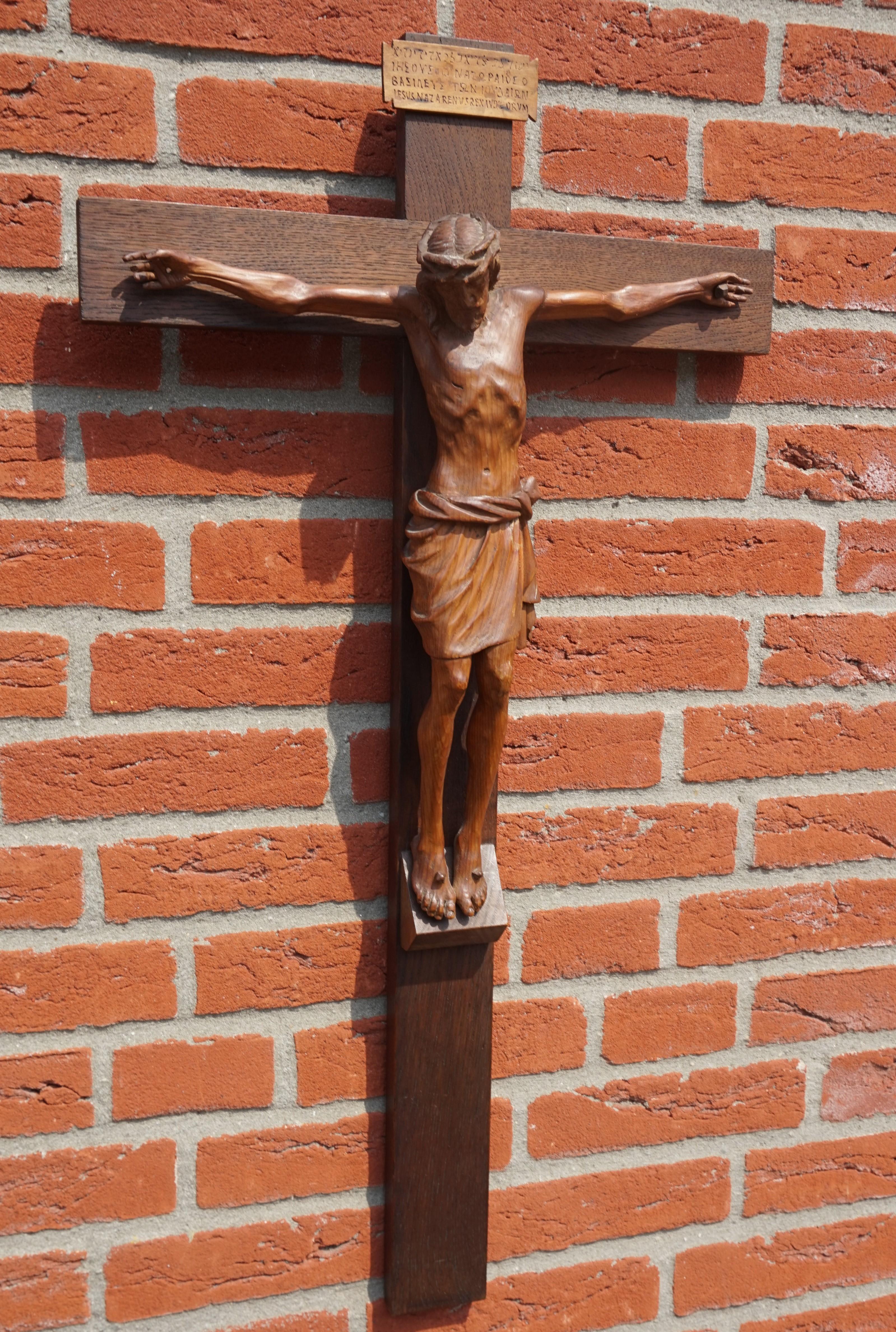 hand carved wooden crucifix
