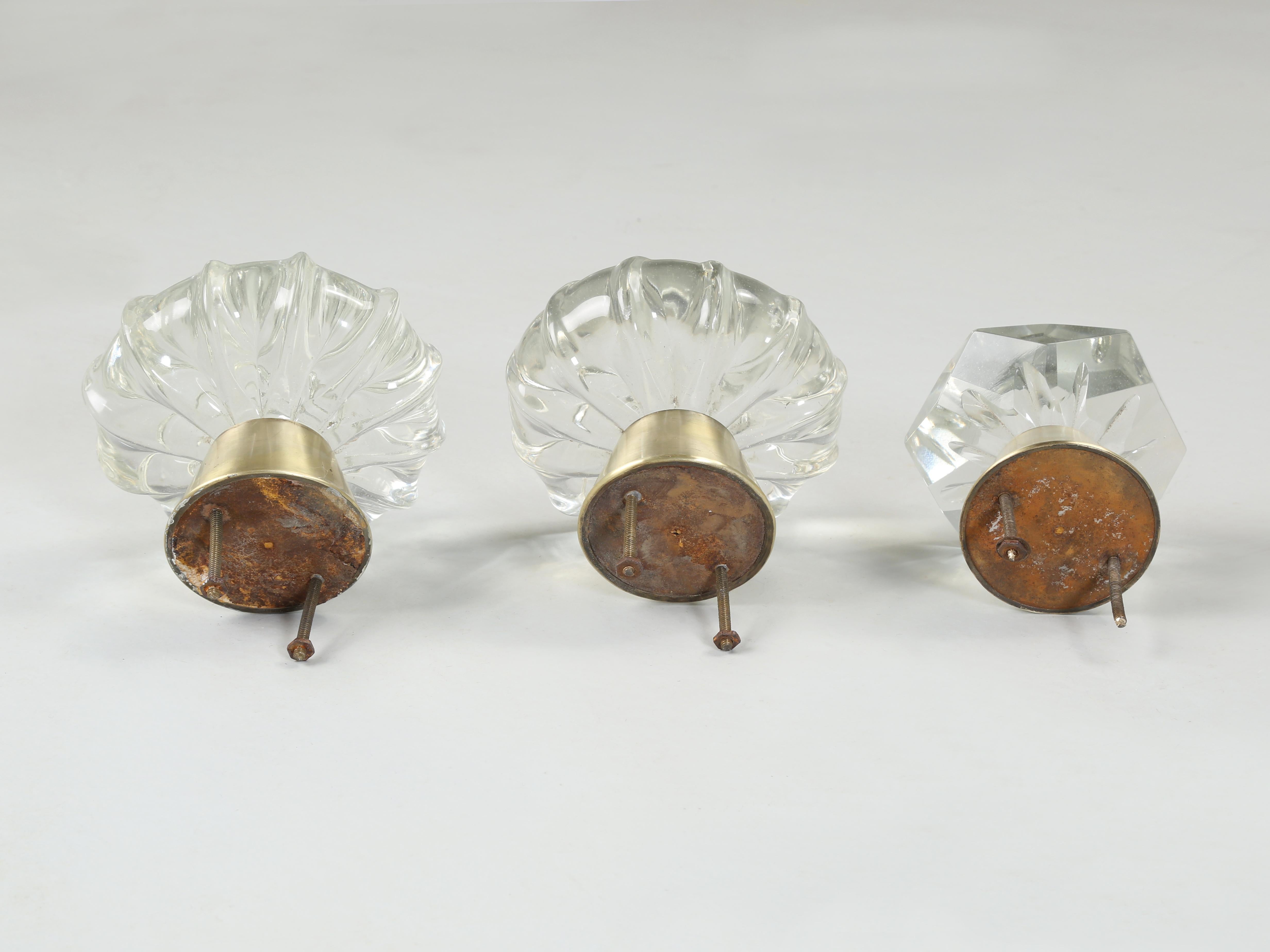 Early 20th Century Antique Crystal (3) Pieces Curtain Tie-Backs or Large Crystal Door Knobs French For Sale