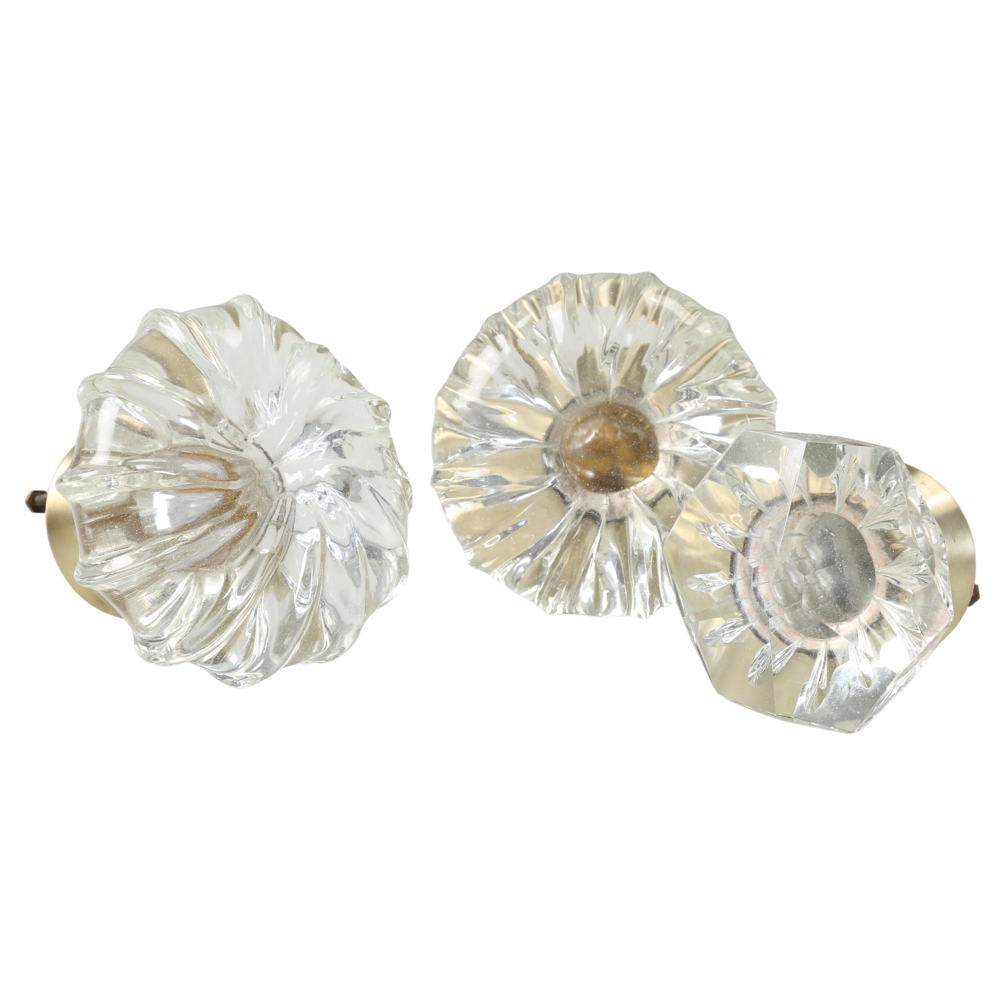 Antique Crystal (3) Pieces Curtain Tie-Backs or Large Crystal Door Knobs French For Sale