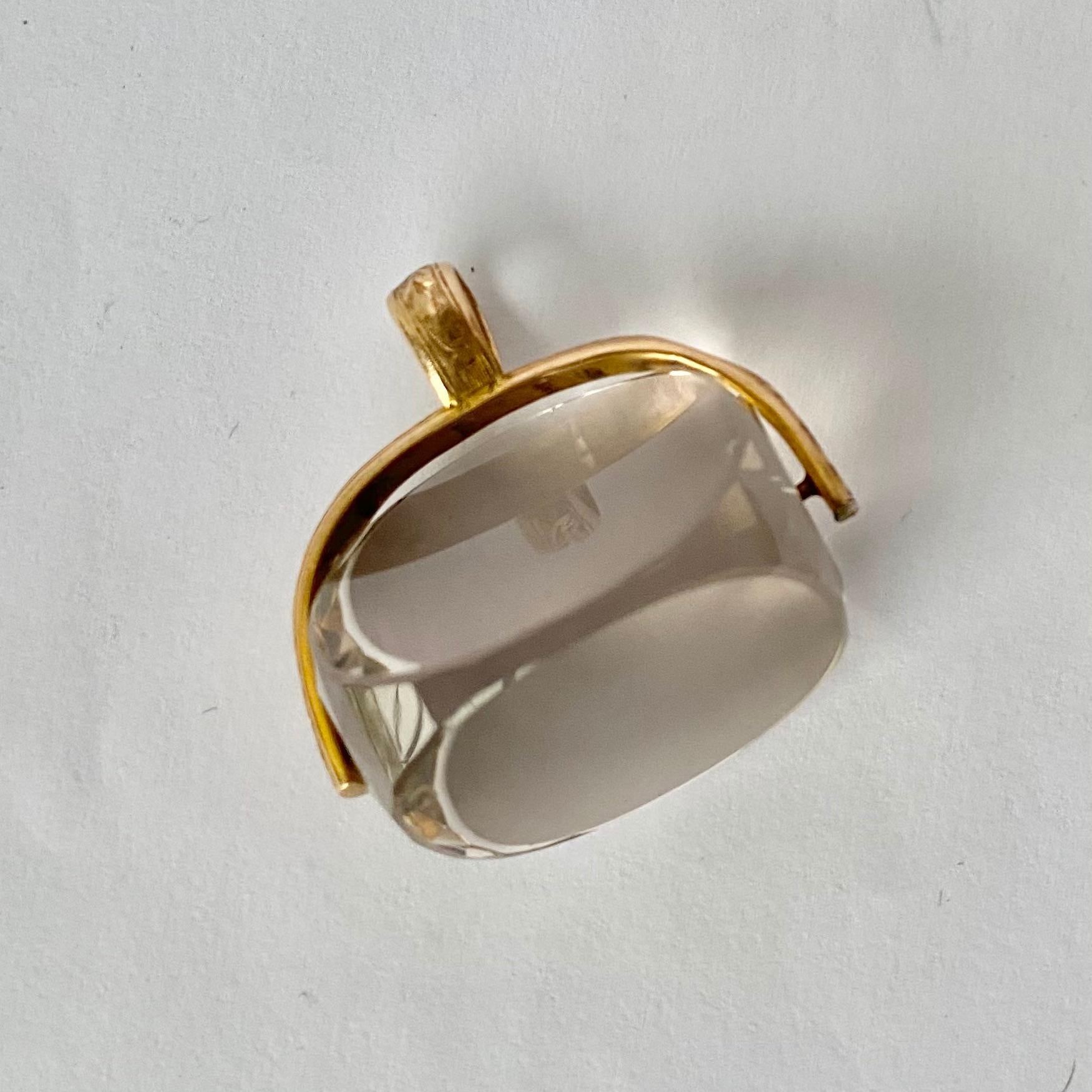 Edwardian Antique Crystal and 9 Carat Gold Swivel Fob