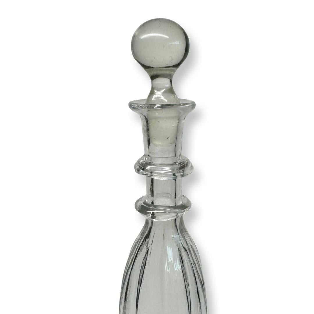 Antique Crystal and Bronze Flask, Neo-Gothic Style, Charles X Era, 19th Century In Good Condition For Sale In CANNES, FR