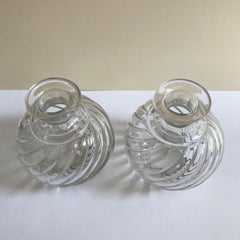 Antique Crystal Bamboo Swirl Perfume Bottles by Baccarat
