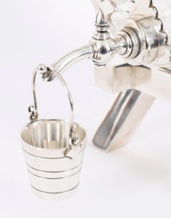 Antique Crystal Barrel Decanter on Stand Mappin & Webb 19th Century