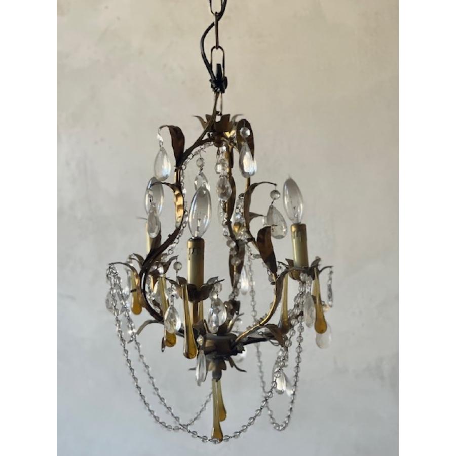 Antique Gold & Crystal Chandelier, 19th C.
Dimensions - 15