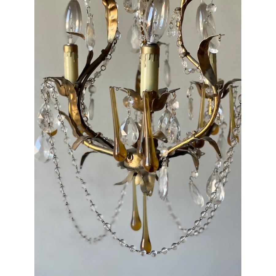 19th Century Antique Crystal Chandelier, 19th C. For Sale