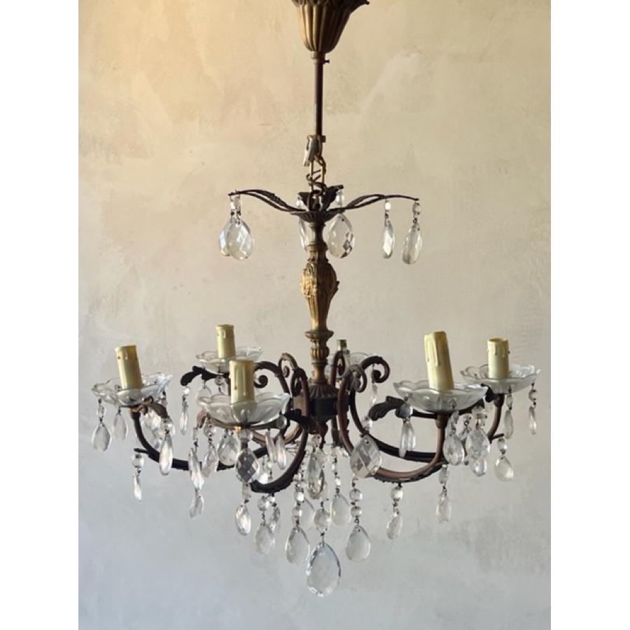 Antique Brass and Crystal Chandelier
Dimensions - 24