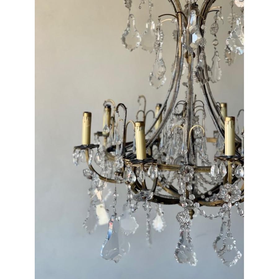 French Antique Crystal Chandelier, 19th Century For Sale