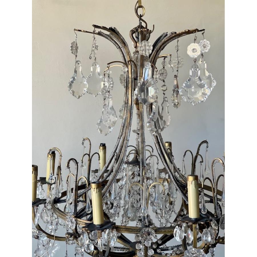 Antique Crystal Chandelier, 19th Century In Good Condition For Sale In Scottsdale, AZ