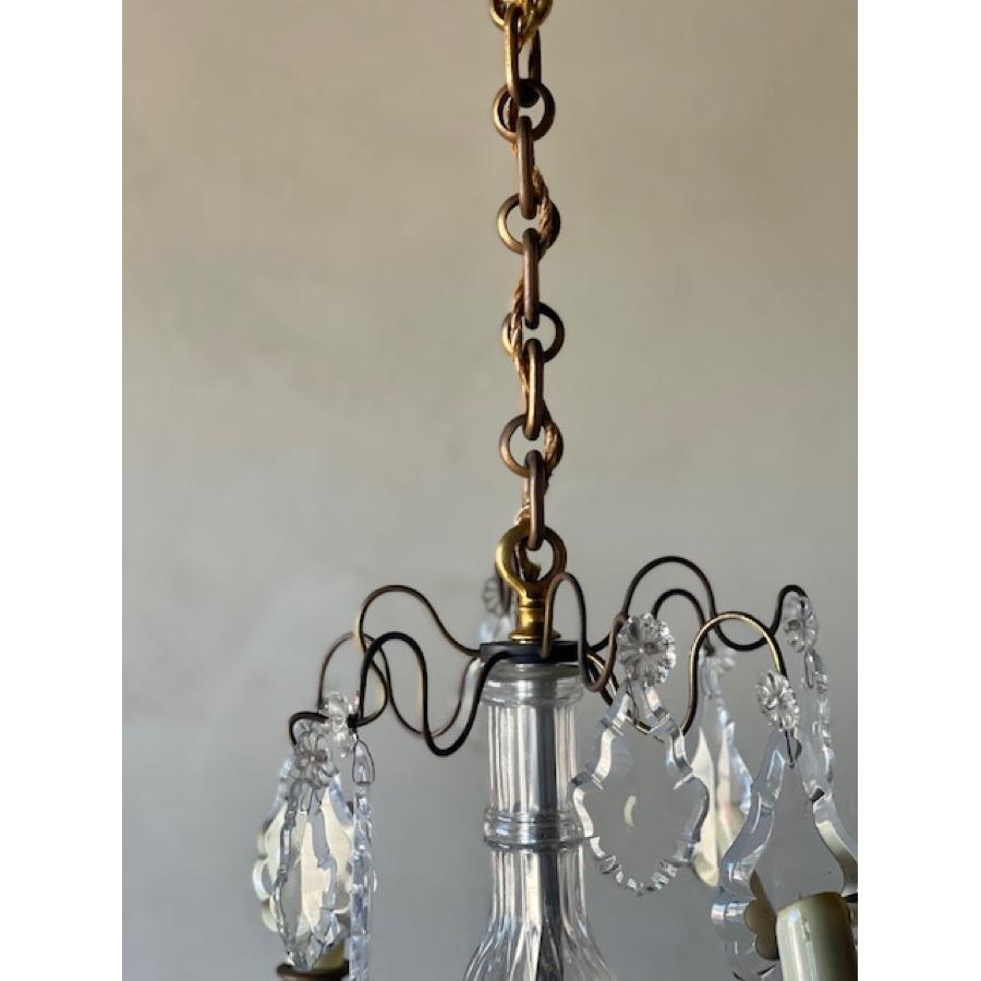 Ottone Antico lampadario di cristallo, XIX secolo in vendita