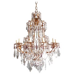 Antique Crystal Chandelier Ceiling Lamp Murano Florentiner Lustre Art Nouveau