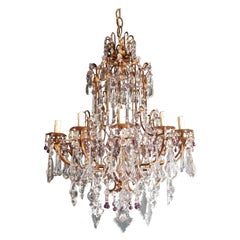 Antique Crystal Chandelier Ceiling Lamp Murano Florentiner Lustre Art Nouveau